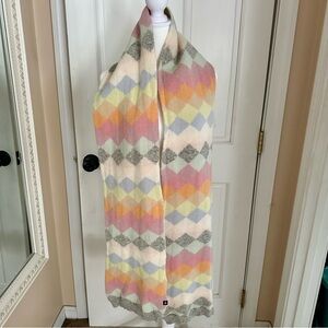 Vintage Gap Wool‎ Angora Pastel Argyle Scarf